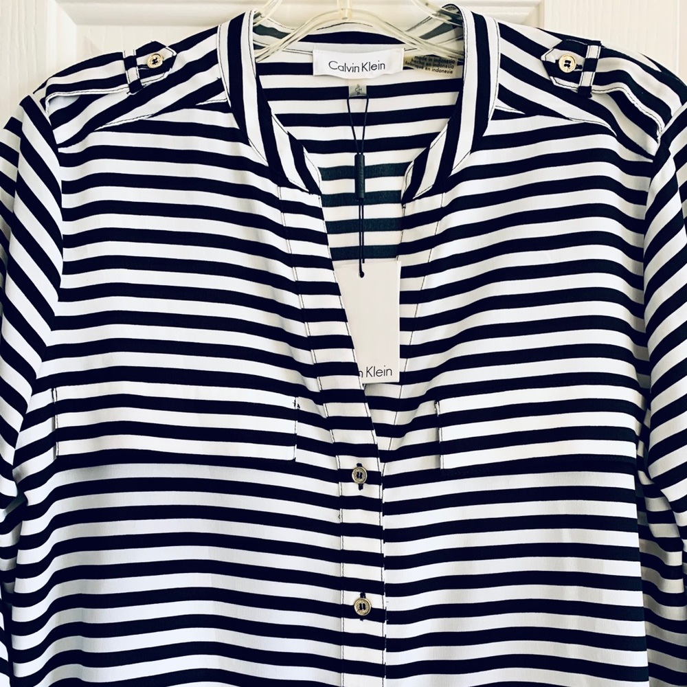 Calvin Klein stripped blouse